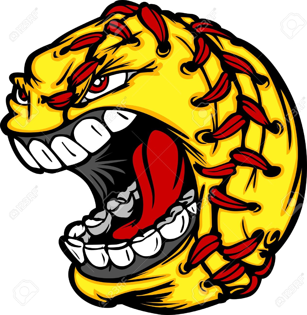 Cartoon Fastpitch Softball With Screaming Face Royalty Free SVG, Cliparts,  Vectors, and Stock Illustration. Image 13092107., image size:1265x1300