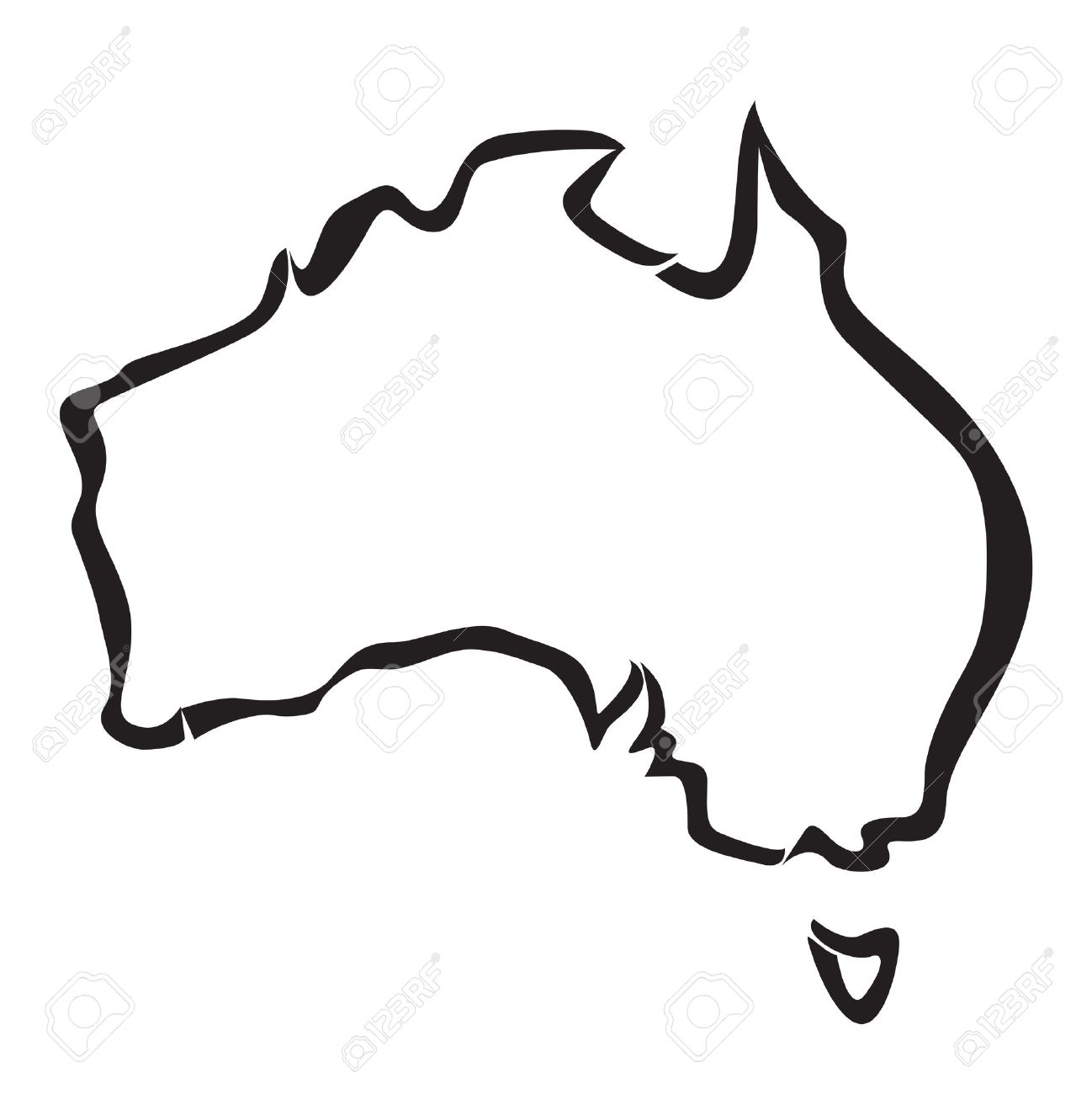 black outline of australia