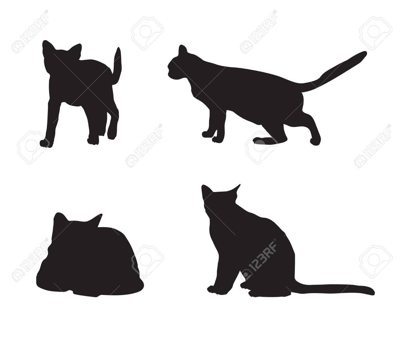 猫の黒いシルエットのイラスト素材 ベクタ Image