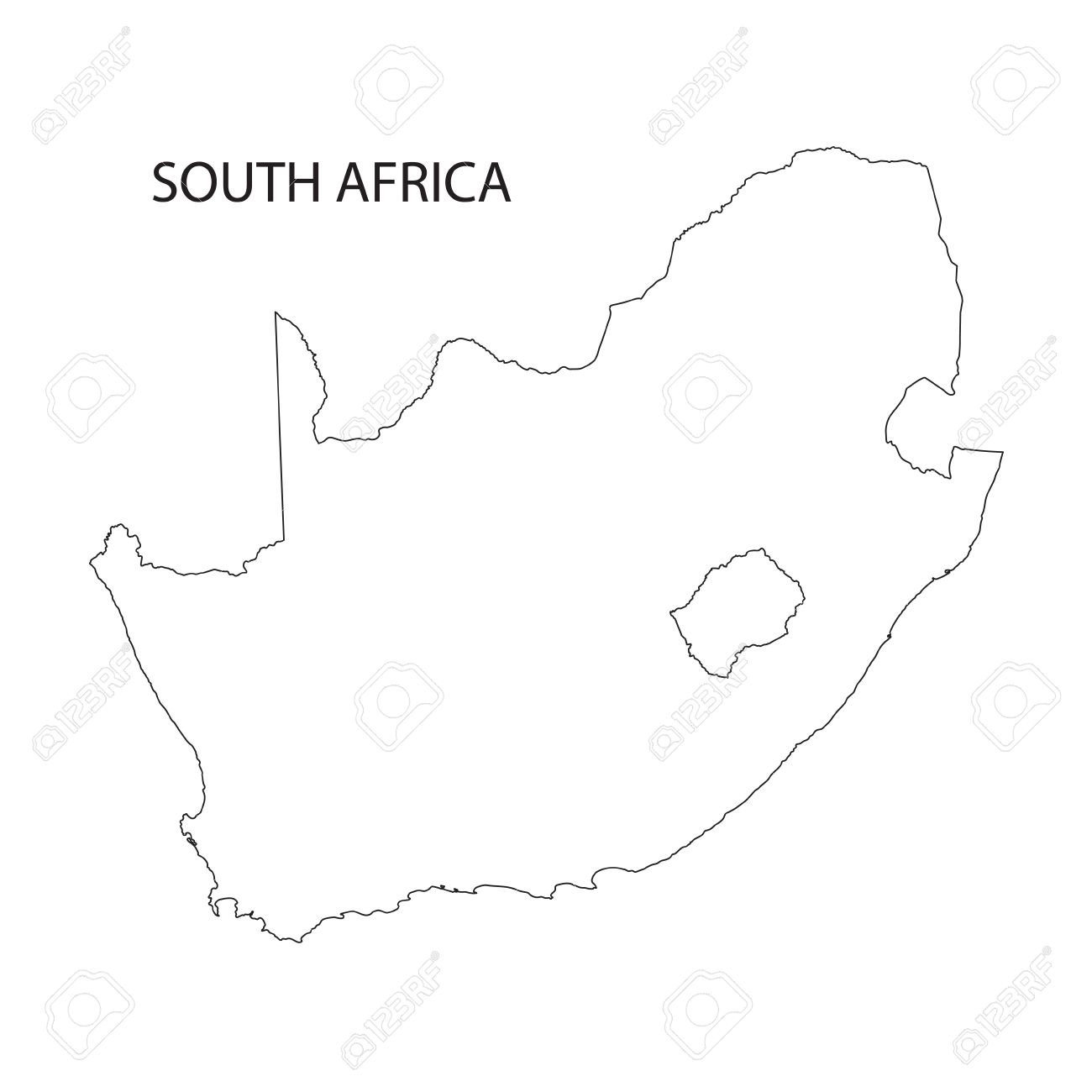 Outline Of South Africa Map