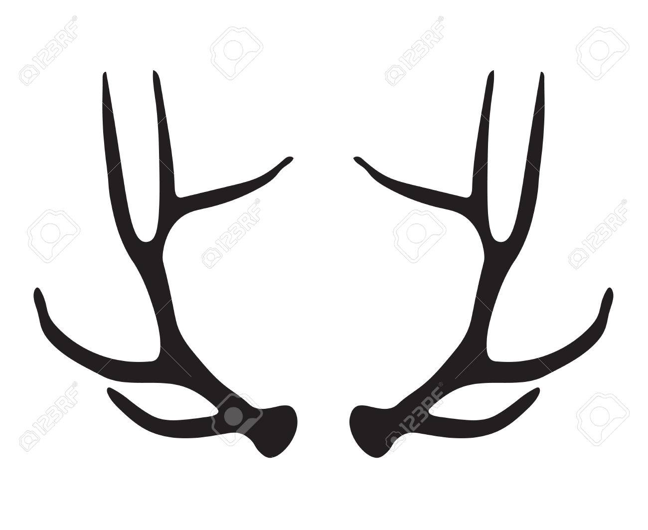 black silhouette of deer antlers vector illustration royalty free