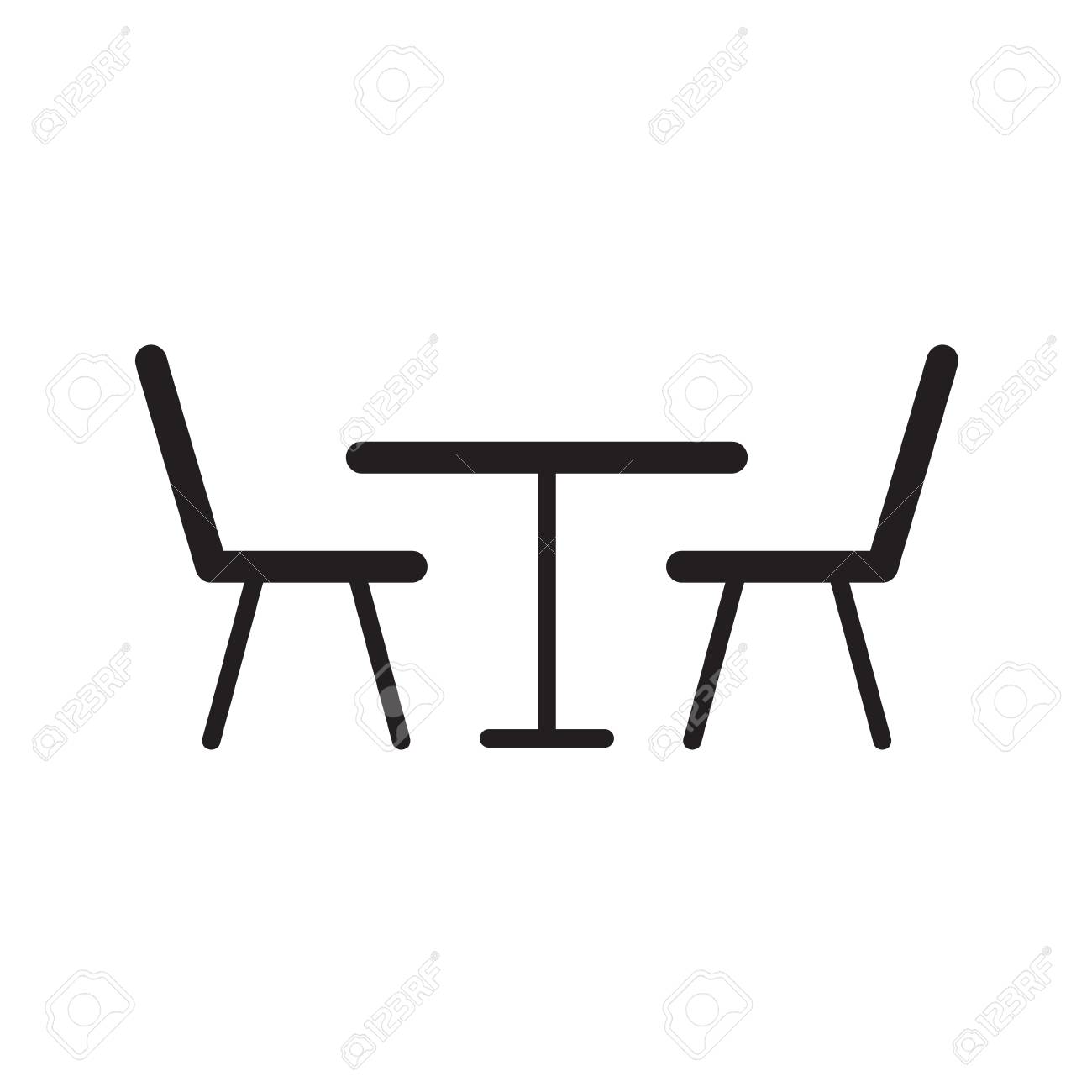 Tisch Und Stühle Symbol Vektor Illustration Lizenzfrei Tisch Mit Stühlen Symbol Lizenzfrei Nutzbare Vektorgrafiken