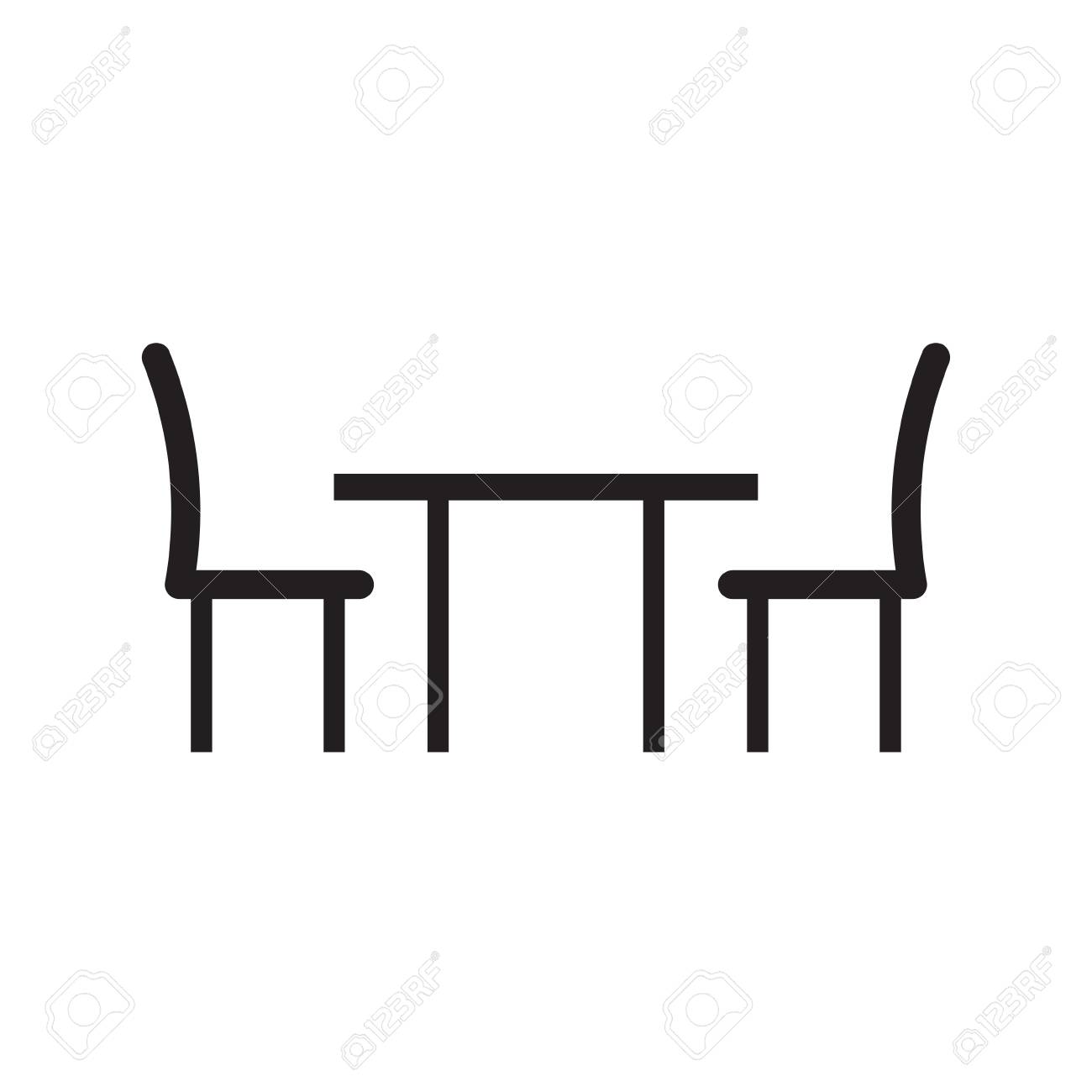 Tisch Und Stühle Symbol Vektor Illustration Lizenzfrei Tisch Mit Stühlen Symbol Lizenzfrei Nutzbare Vektorgrafiken