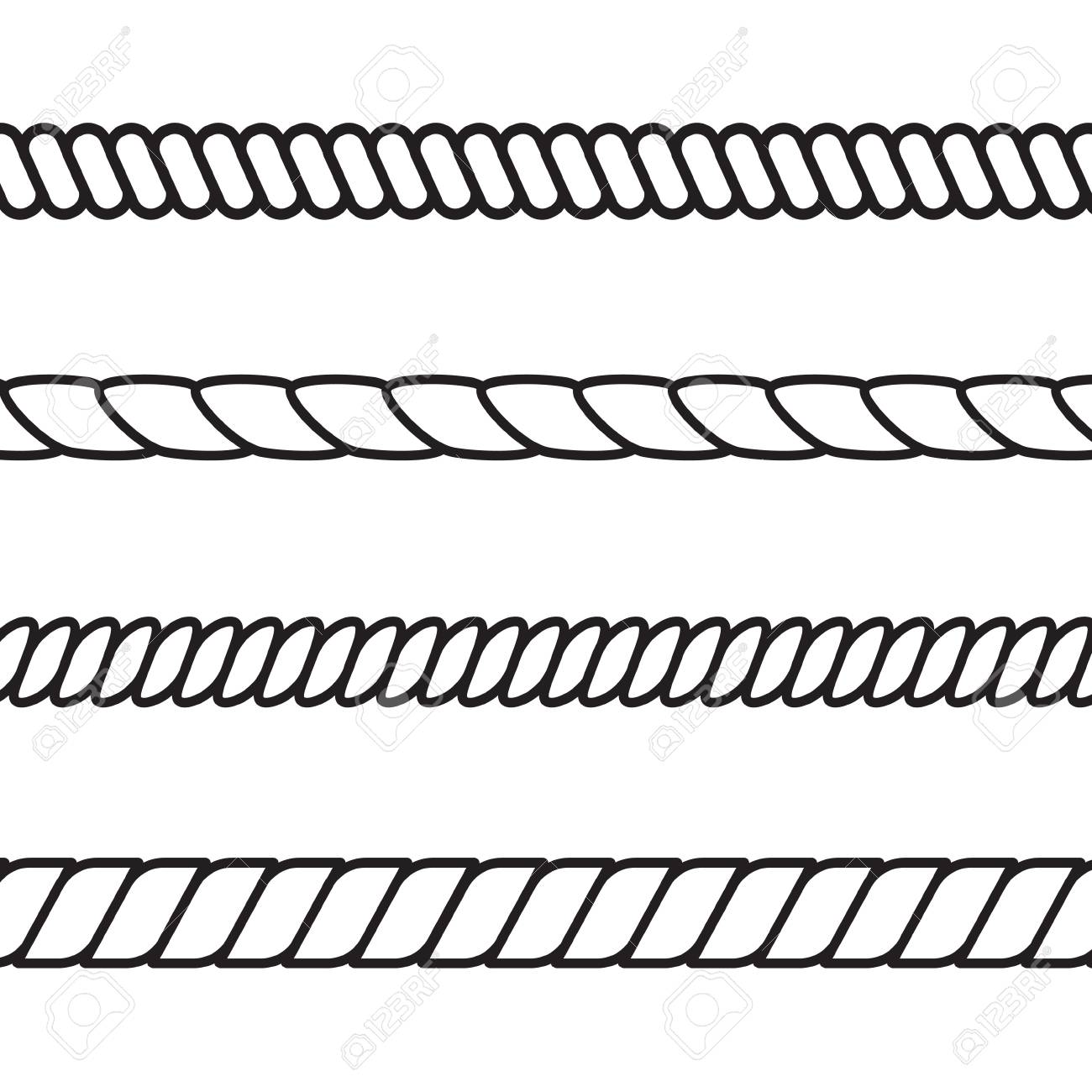 Rope Pattern Set- Vector Illustration Royalty Free SVG, Cliparts, Vectors,  and Stock Illustration. Image 94796725.