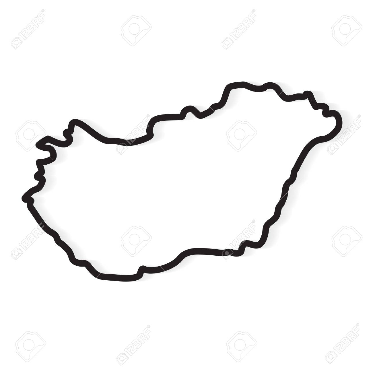 Blank Map Of Hungary Black Outline Of Hungary Map- Vector Illustration Royalty Free Svg,  Cliparts, Vectors, And Stock Illustration. Image 130892904.