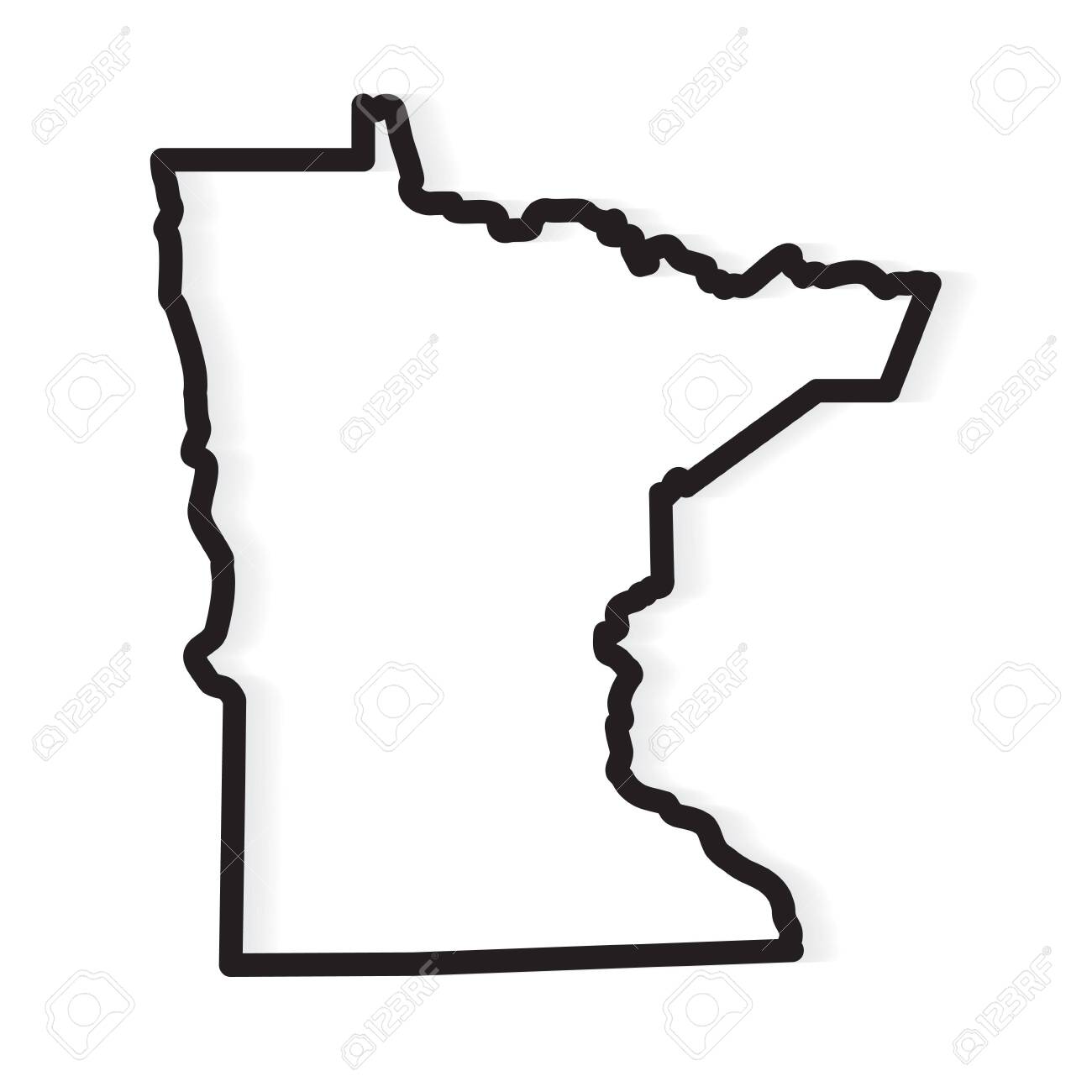 Black Outline Of Minnesota Map- Vector Illustration Royalty Free SVG,  Cliparts, Vectors, And Stock Illustration. Image 134493591.