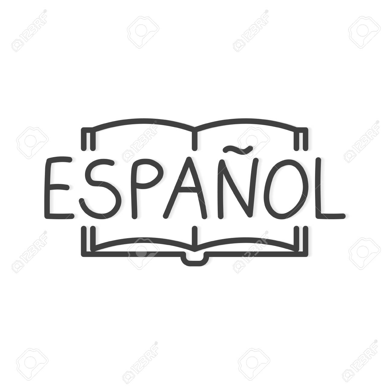 Learn Spanish Label Or Sticker, In Spanish Or Catalan Language, Vector Illustration Royalty Free SVG, Cliparts, Vectors, and Stock Illustration. Image 77346527.