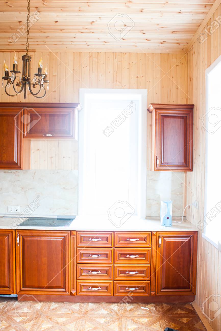 Kitchen Cabinets Made Of Wood Stock Photo Picture And Royalty