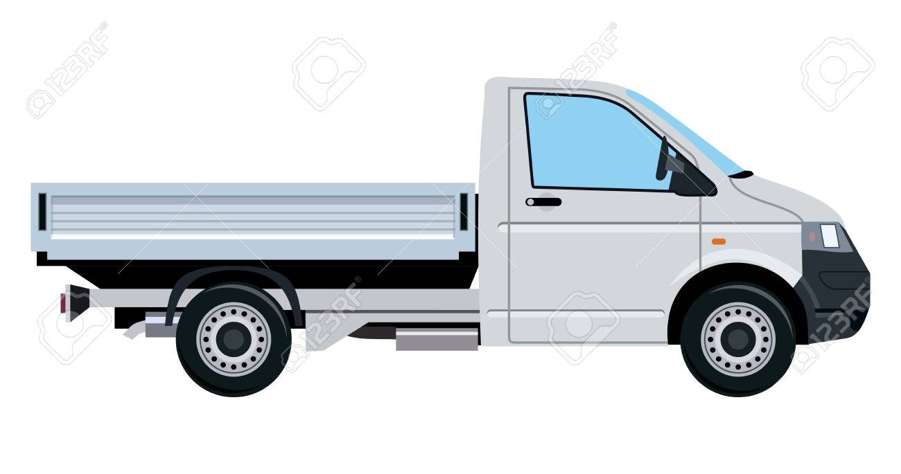 白い背景の上の貨物なし小型トラック のイラスト素材 ベクタ Image