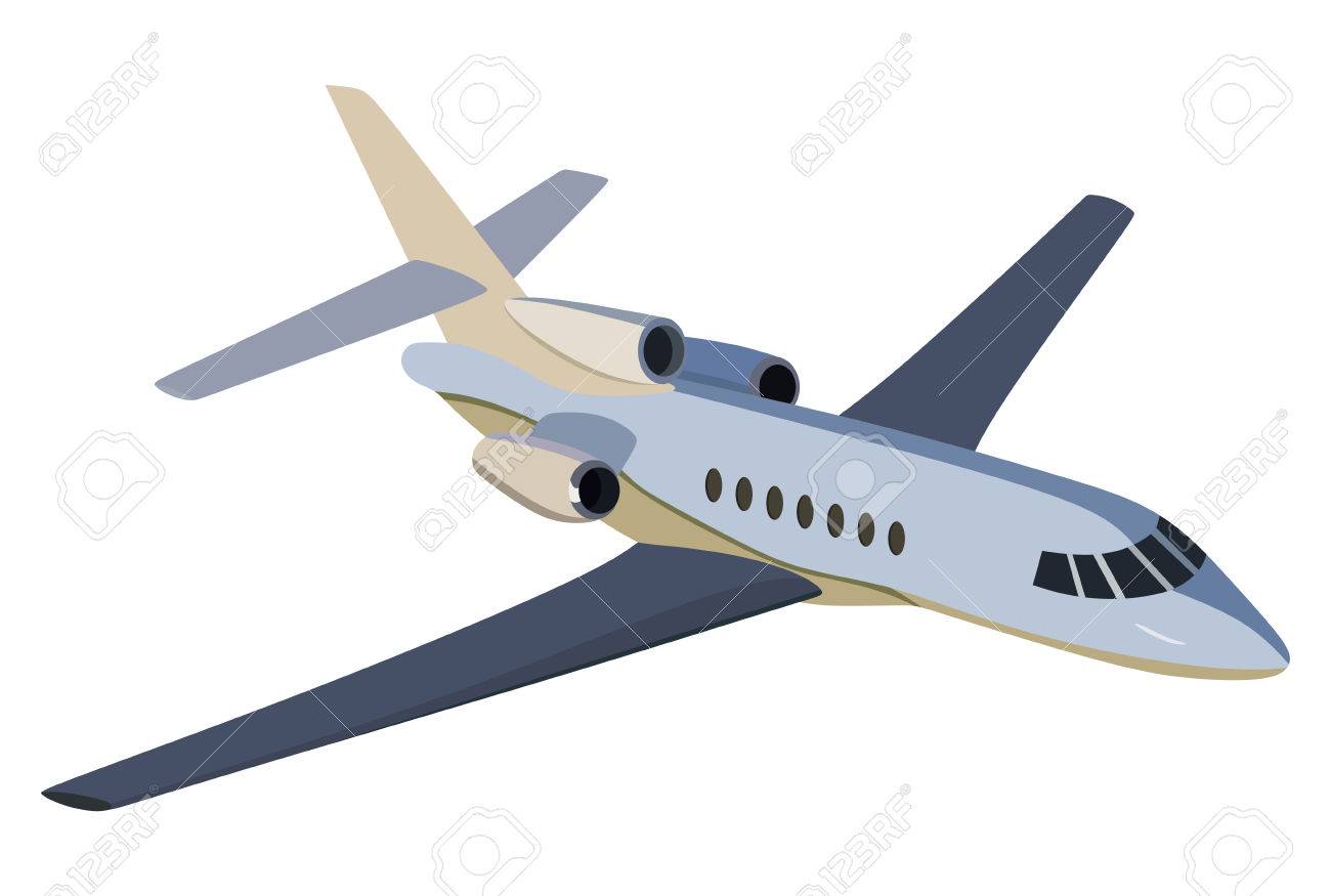 白い背景の上のジェット機の飛行機のイラスト素材 ベクタ Image