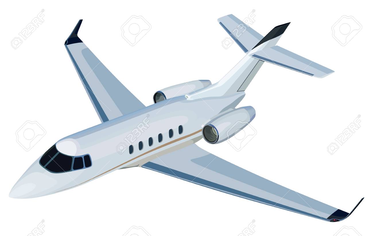 白い背景の上のジェット機の飛行機のイラスト素材 ベクタ Image 白い背景の上のジェット機の飛行機のイラスト素材 ベクタ Image