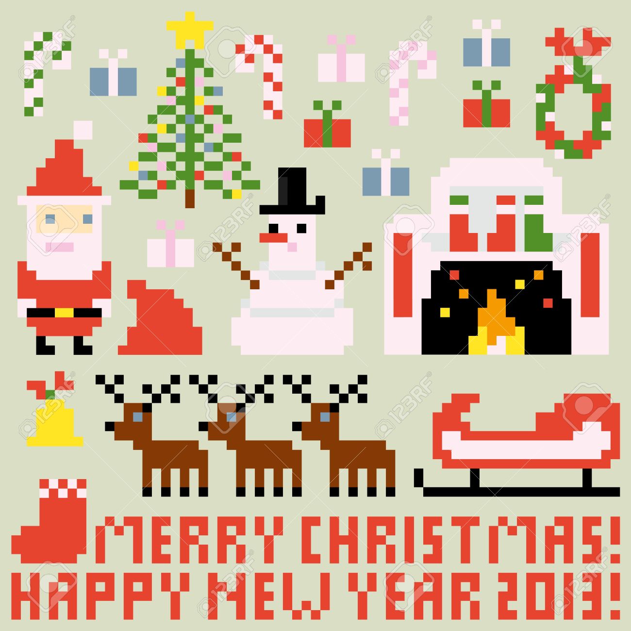 pixel art xmas
