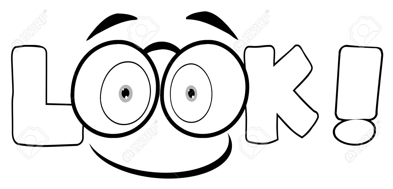 outline cartoon text look