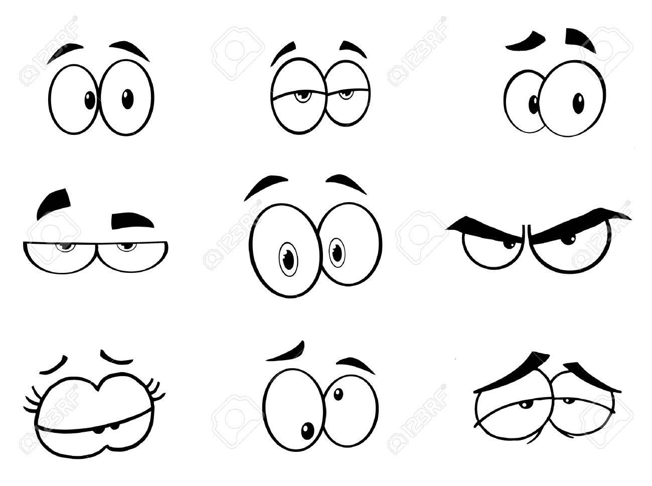Caricature Drole Yeux Set Vector Collection Clip Art Libres De Droits Vecteurs Et Illustration Image 10391672