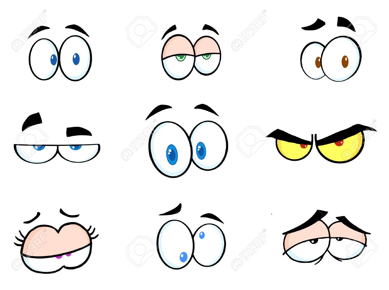 Cartoon Funny Eyes Collection Royalty Free Svg Cliparts Vectors And Stock Illustration Image
