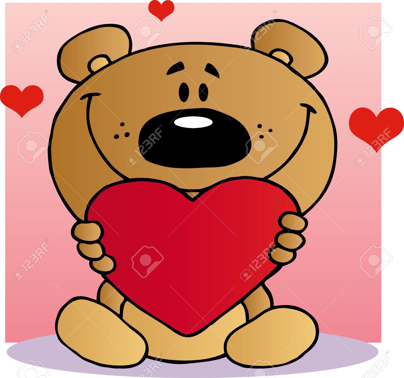 teddy bear holding heart clipart