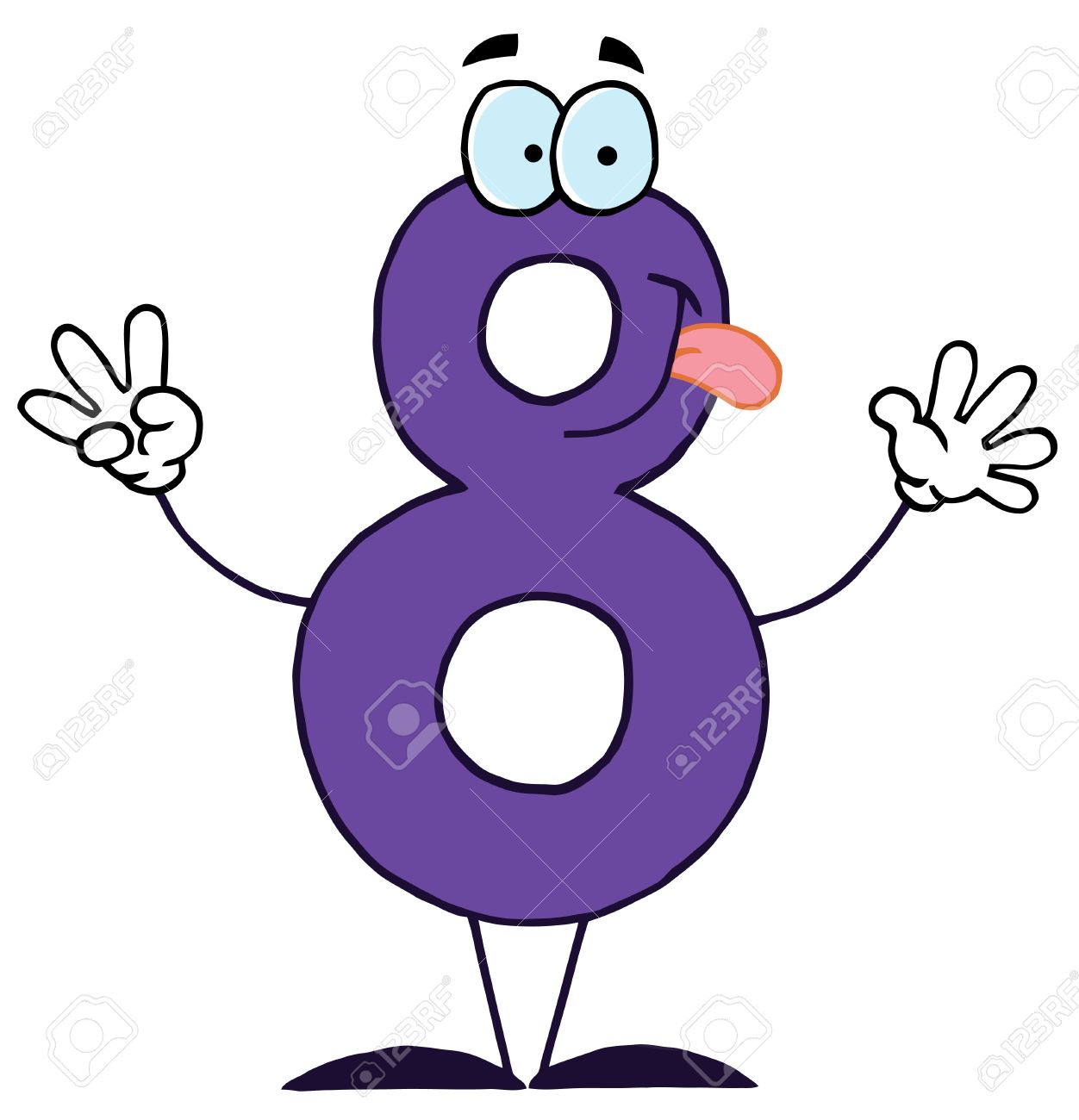 Funny Cartoon Numbers Stock Vector Funny Cartoon Numbers Stock Vector