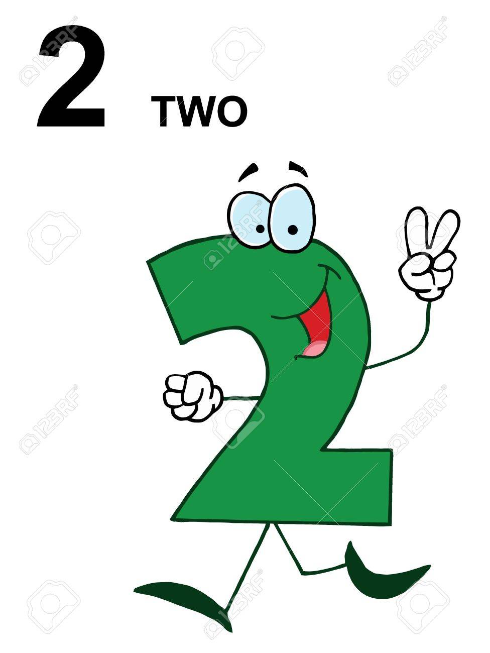 フレンドリーな緑数 2 2 つのテキストとガイします のイラスト素材 ベクタ Image