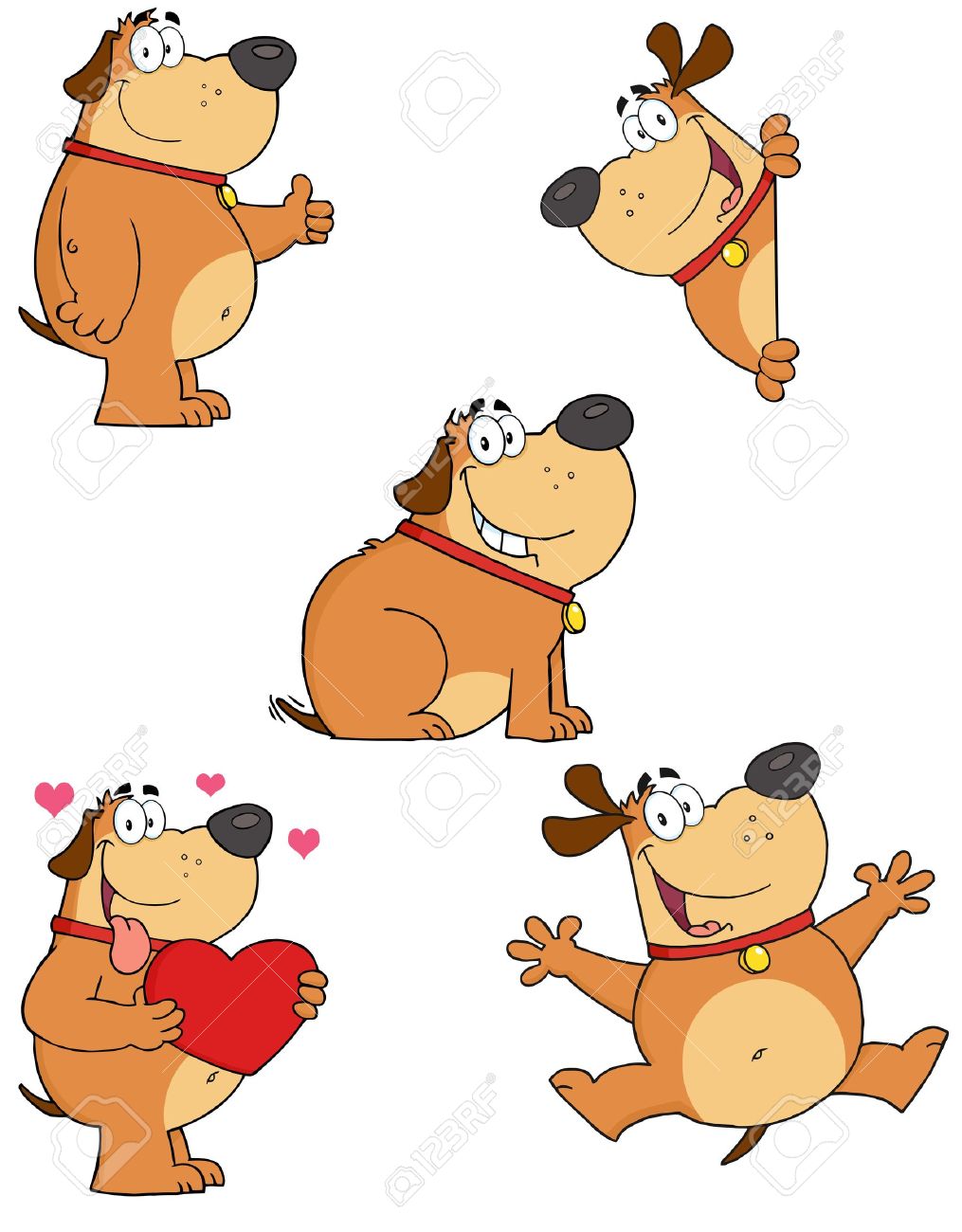 別の脂肪質犬漫画のマスコット キャラクター コレクション のイラスト素材 ベクタ Image