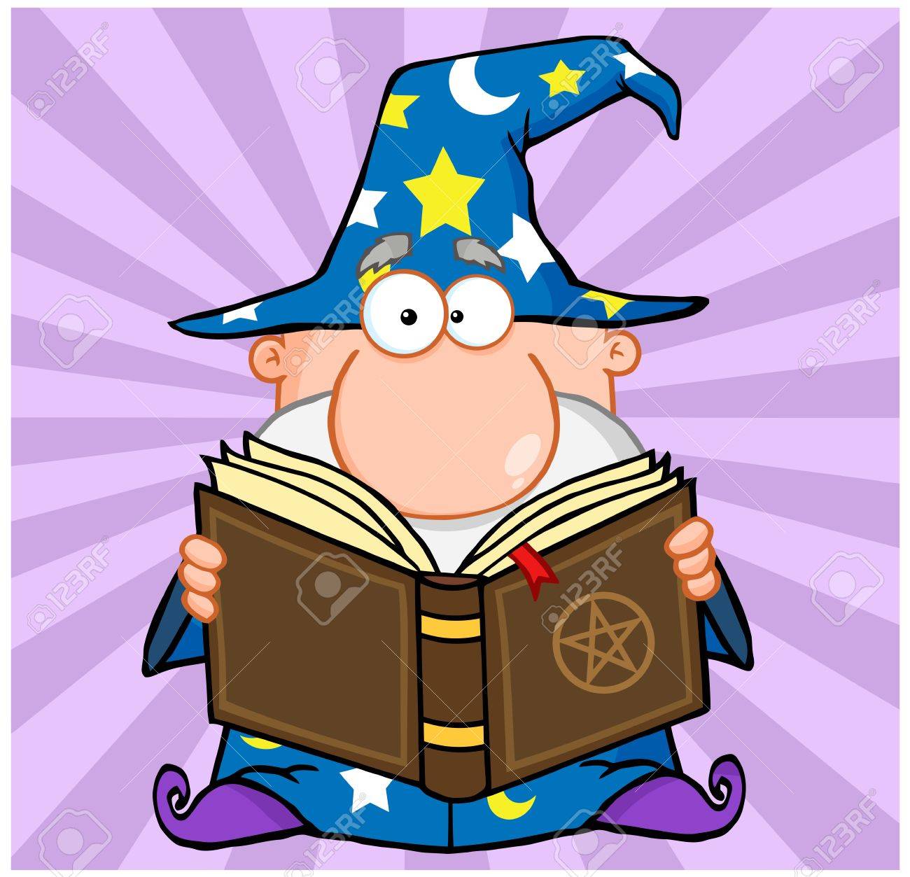 Funny Wizard Holding A Magic Book Royalty Free SVG, Cliparts, Vectors, And  Stock Illustration. Image 18564385.