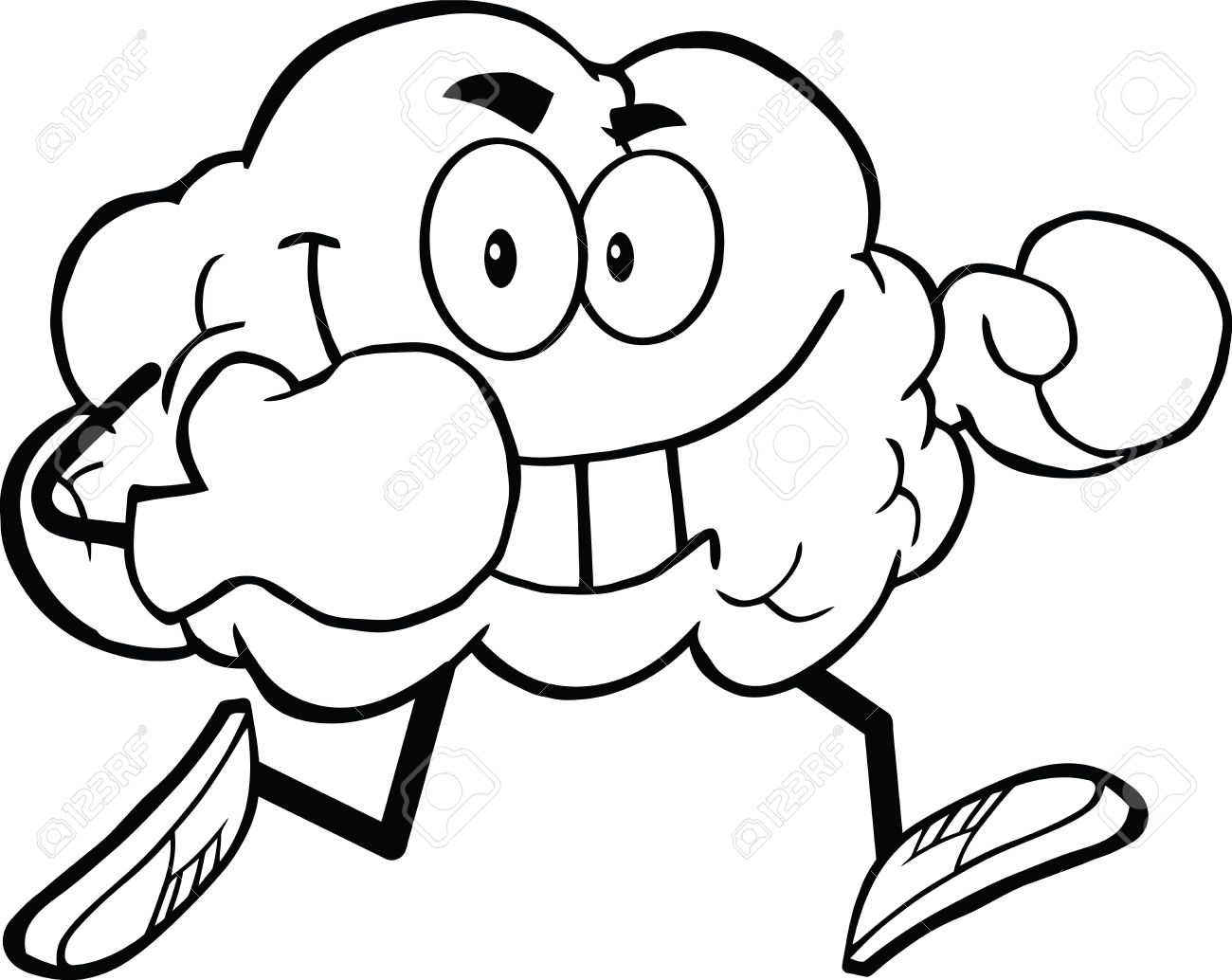 outlined brain cartoon character running with boxing gloves stock vector 21220668 box glove sports at coloring pages - Brain Coloring Pages To Print outlined brain cartoon character running with boxing gloves stock vector 21220668 box glove sports at coloring pages - Brain Coloring Pages To Print