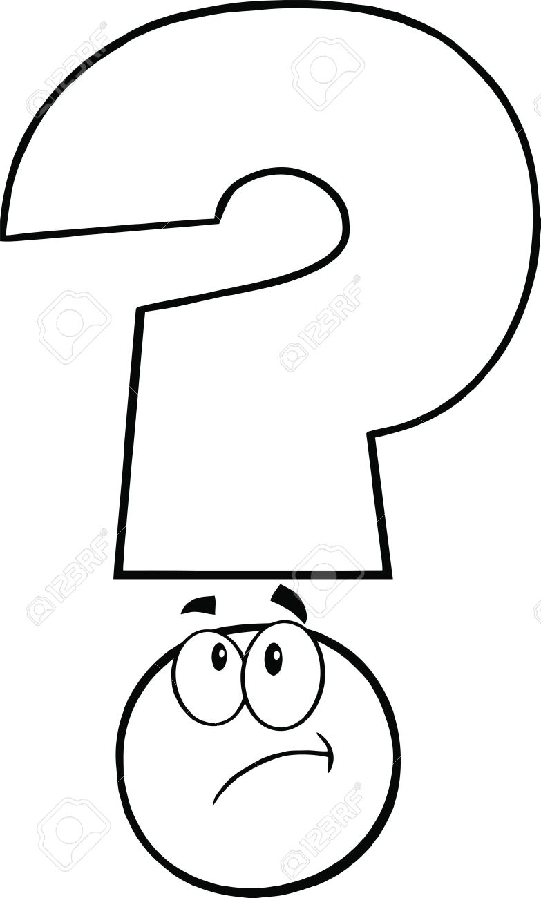 Black And White Question Mark Cartoon Character Thinking Royalty Free SVG,  Cliparts, Vectors, and Stock Illustration. Image 21491966., image size:783x1300