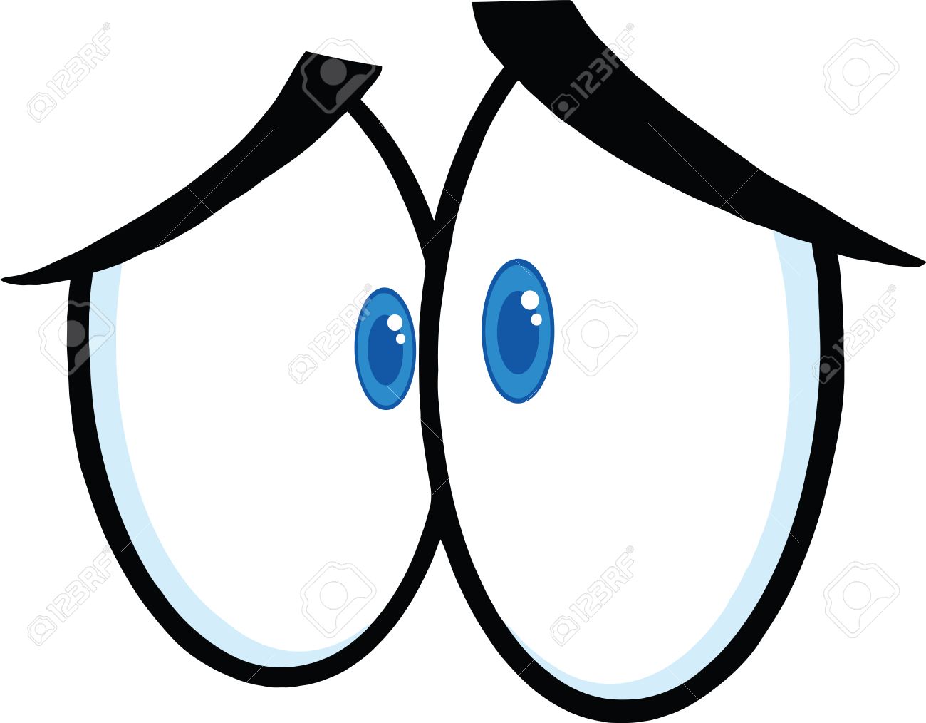 Sad Cartoon Eyes Illustration Isolated On White Royalty Free SVG, Cliparts,  Vectors, And Stock Illustration. Image 26112800.