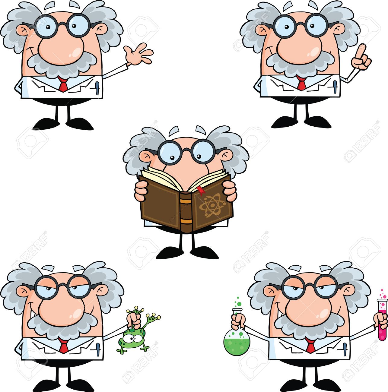 Funny Scientist Or Professor Different Poses 2 Collection Set - 26820233 Funny Scientist Or Professor Different Poses 2 Collection Set - 26820233