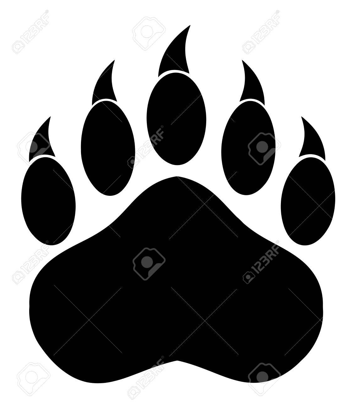 Black Bear Paw With Claws. Illustration Isolated On White - 53673977 Black Bear Paw With Claws. Illustration Isolated On White - 53673977