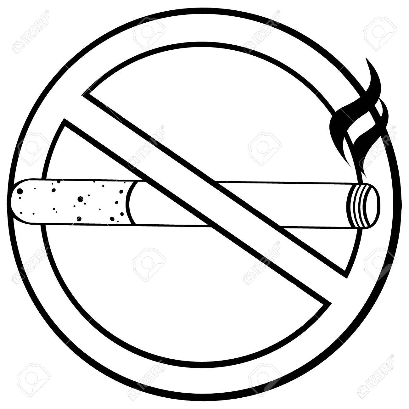 no smoking sign with cigarette black and white smoking sign
