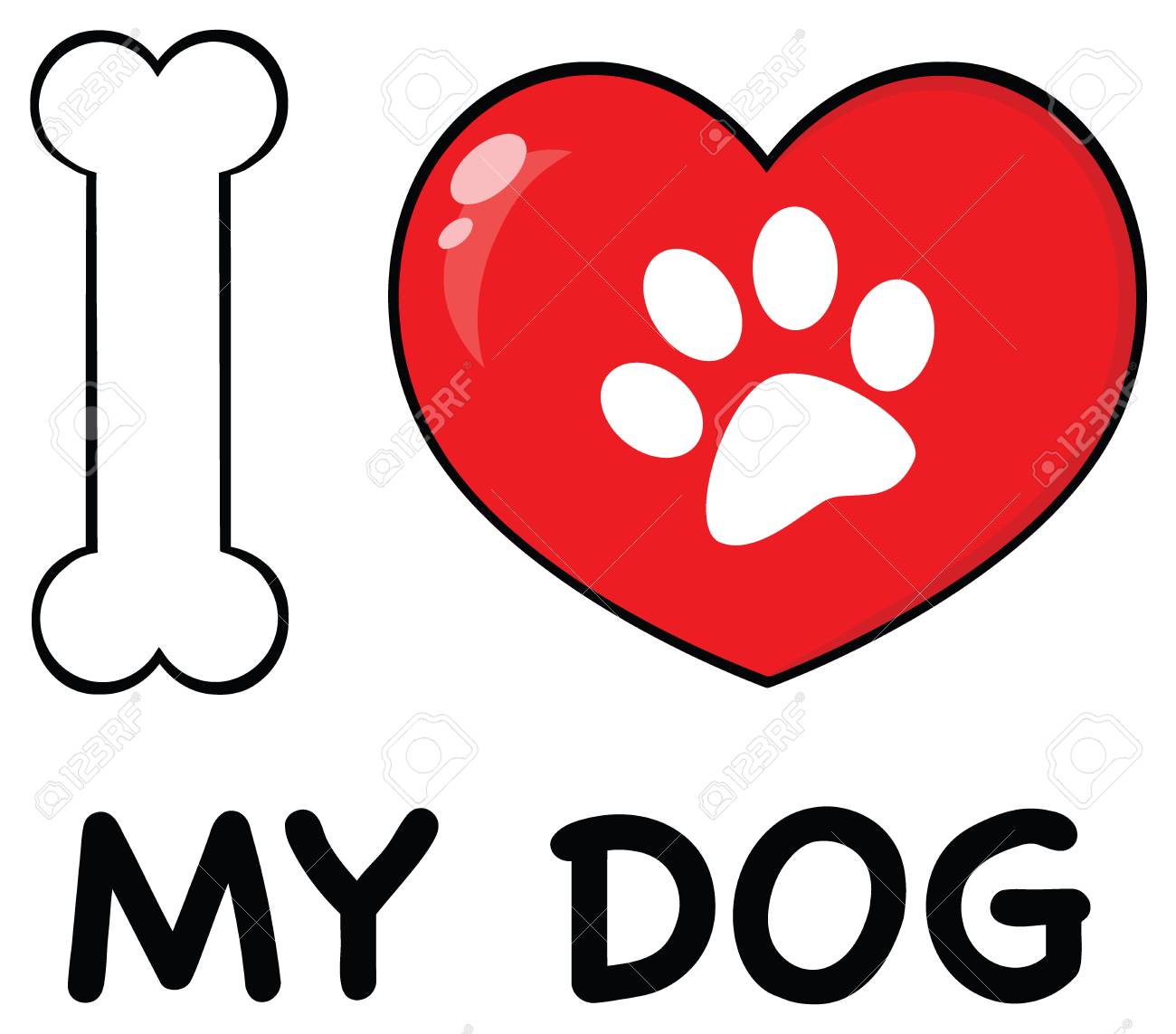 Posters Os Chien Os Vector Illustration Dessin Animé Jeu Dicônes