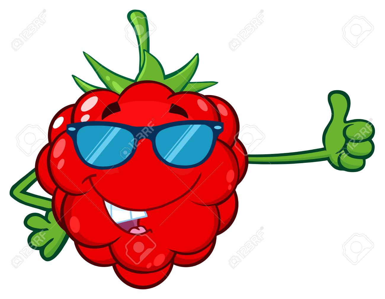 Personnage De Mascotte De Bande Dessinée De Chat Rouge Avec Des Lunettes De Soleil Donnant Un Coup De Pouce Vers Le Haut Isolé Sur Fond Blanc