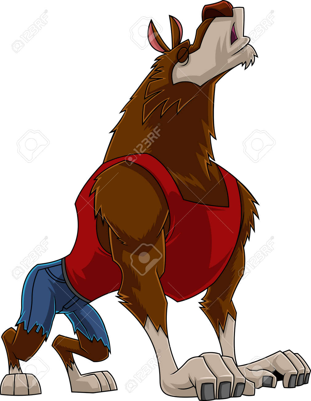 Werewolf Cartoon Character Howling In Halloween Night. Vector Hand Drawn  Illustration Isolated On White Background Royalty Free SVG, Cliparts,  Vectors, and Stock Illustration. Image 175508963., image size:1010x1300