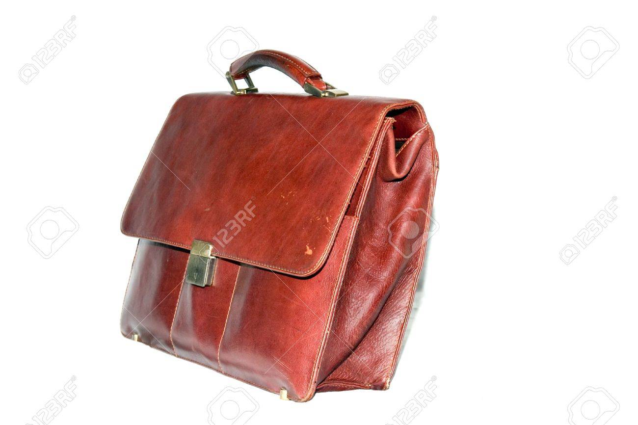 old briefcase isolated on