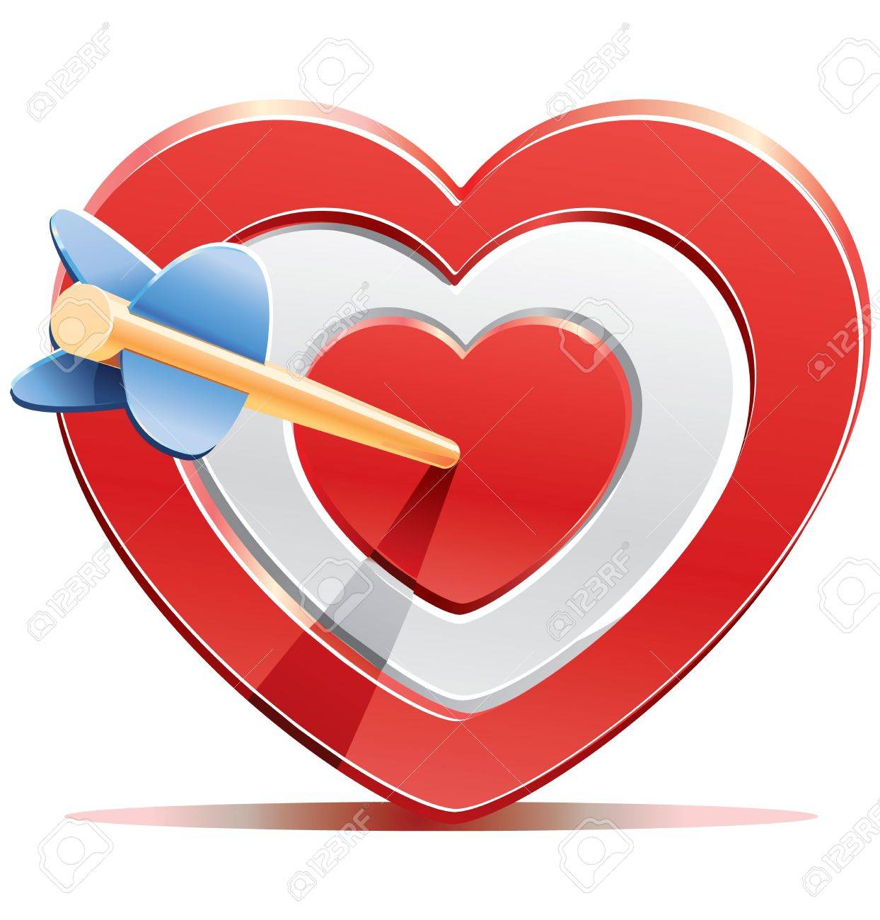 Red Objectif Cible De Coeur Avec Une Fleche Clip Art Libres De Droits Vecteurs Et Illustration Image