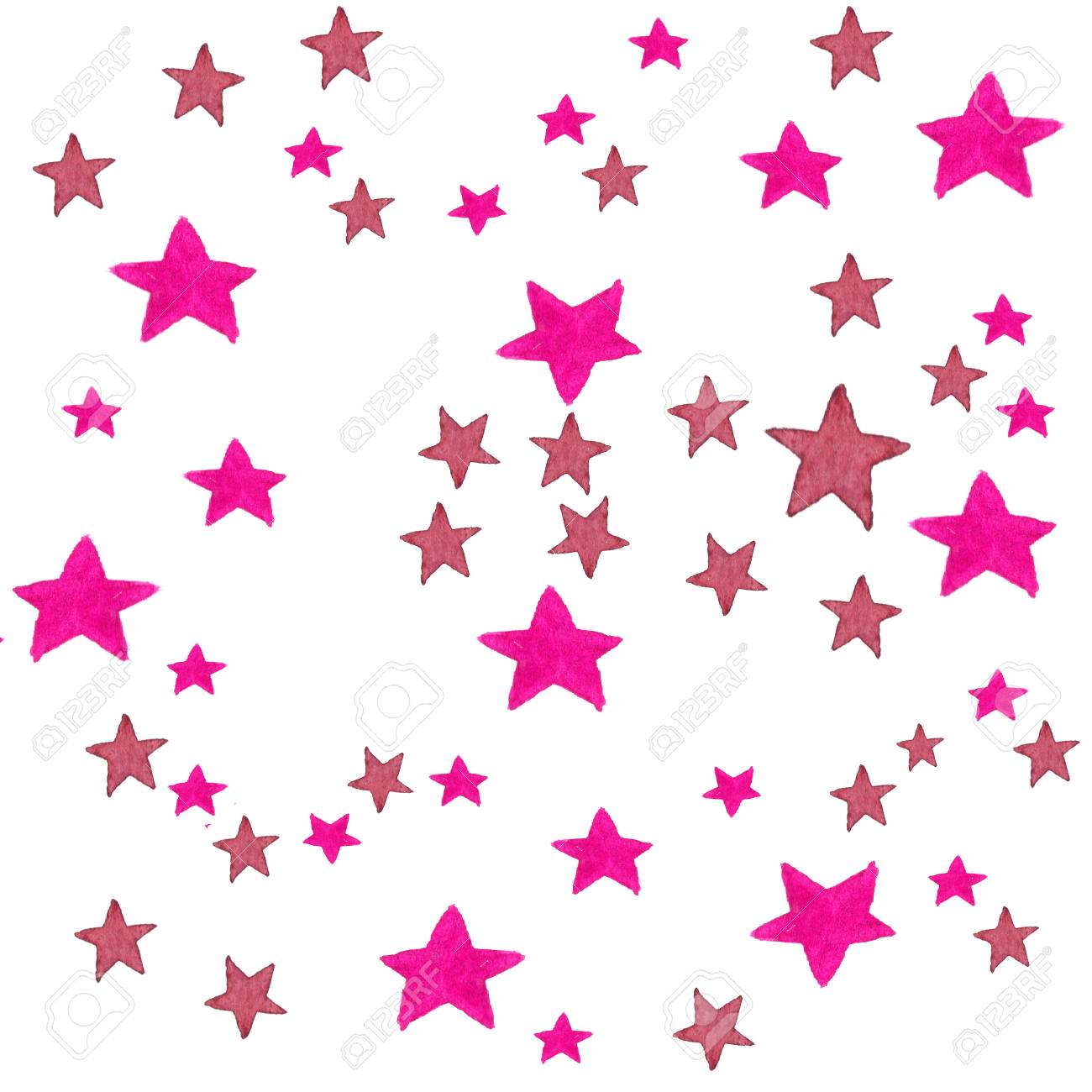 Fond D Etoiles Aquarelle Rose Isole Sur Fond Blanc Etoiles Roses Et Rouges Dessin Aquarelle Peinte A La Main Banque D Images Et Photos Libres De Droits Image 66719571