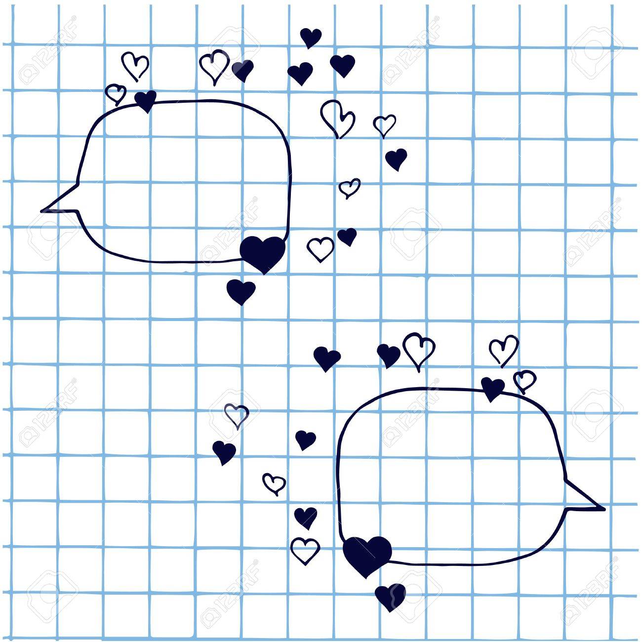 心の中で手描き音声バブル イラスト 落書きのスケッチ要素 この図は 結婚式の招待状 カード ポストカードの作成中に役立つことでしょう のイラスト素材 ベクタ Image