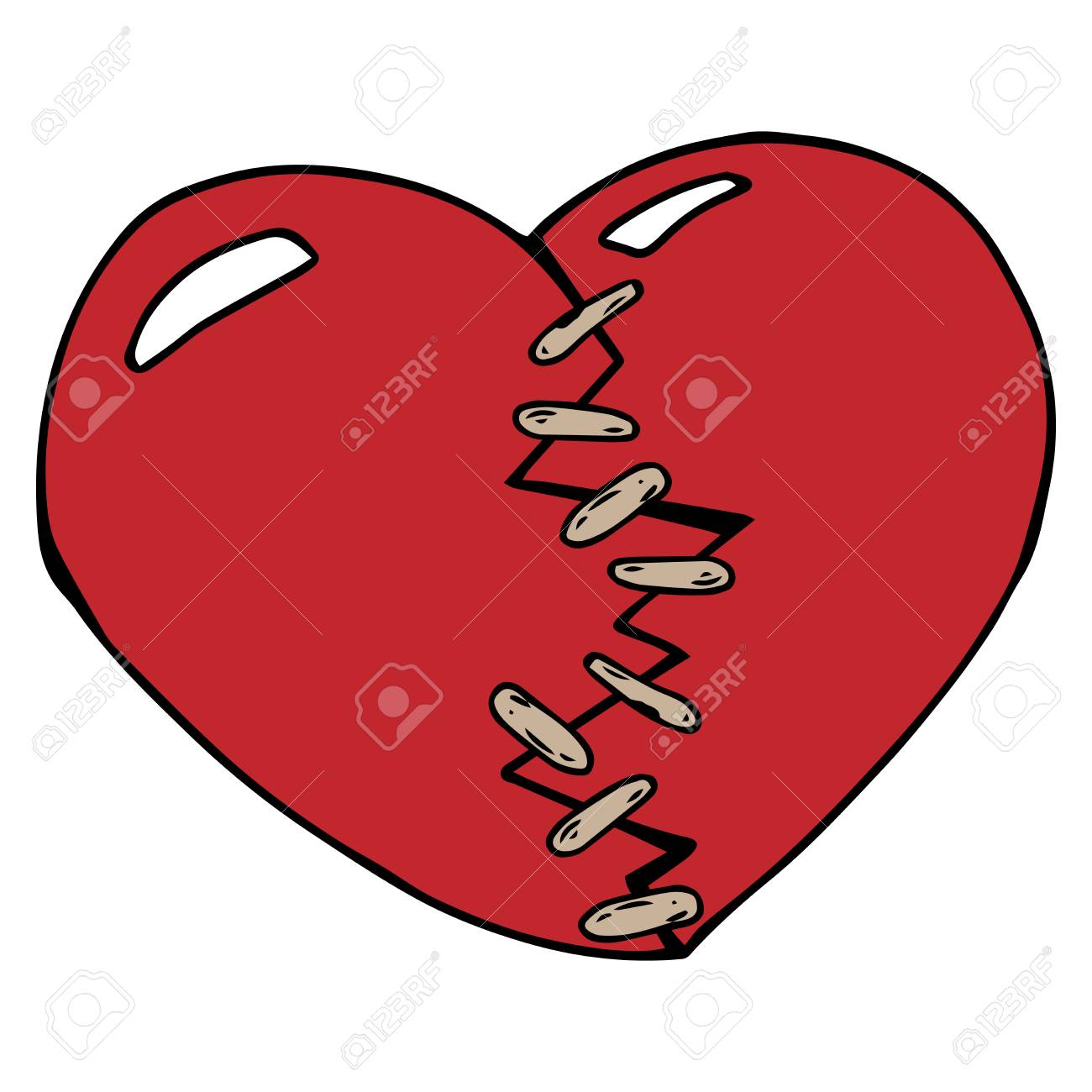 Broken Heart Of Two Halves Hand Drawn Collected Red Heart From Royalty Free Cliparts Vectors And Stock Illustration Image 110715102