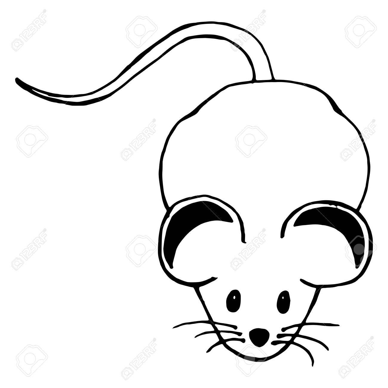 vector illustration of a cartoon mouse hand drawn rat royalty free