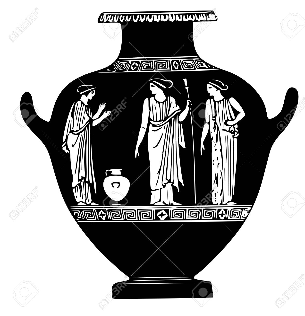 Ancient Greece Classical Vase Mythology Illustration Stock Photo
