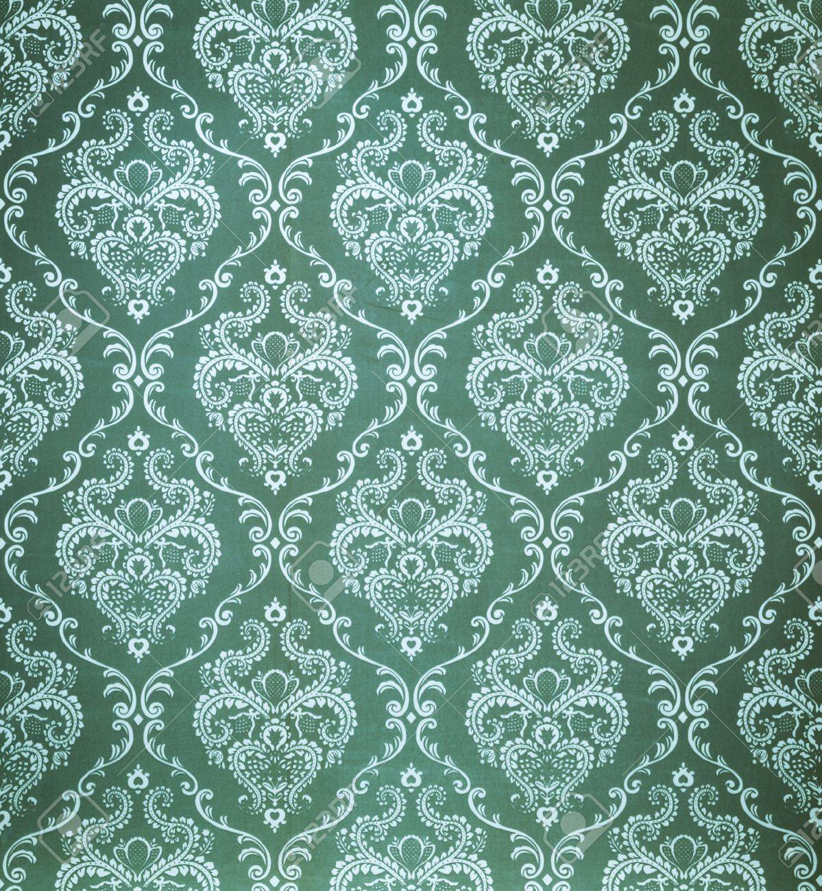Texture Background Of The Seamless Damask Green Wallpaper Stock Photo,  Picture And Royalty Free Image. Image 16857243.