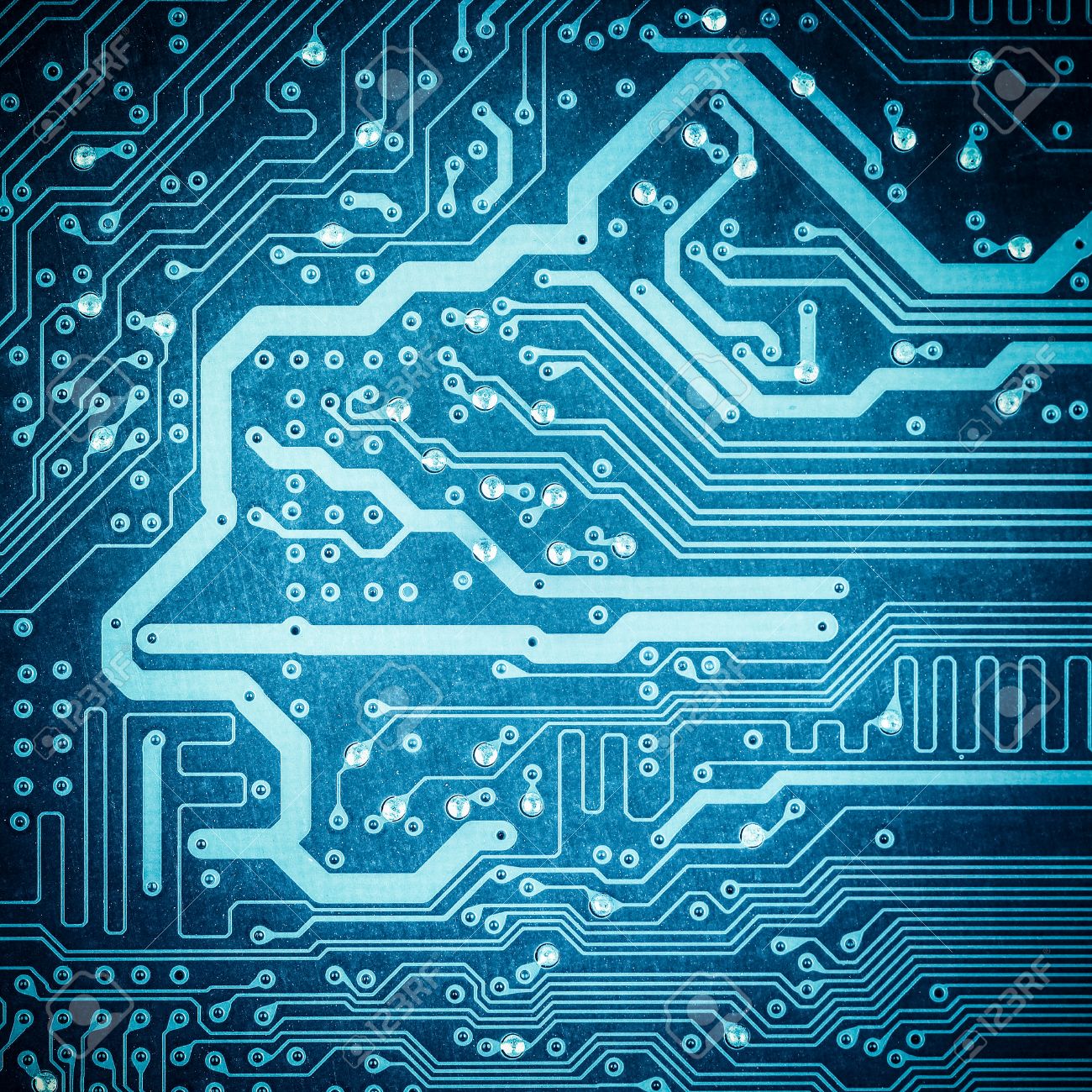 blue circuit board texture closeup ,tech industrial electronic