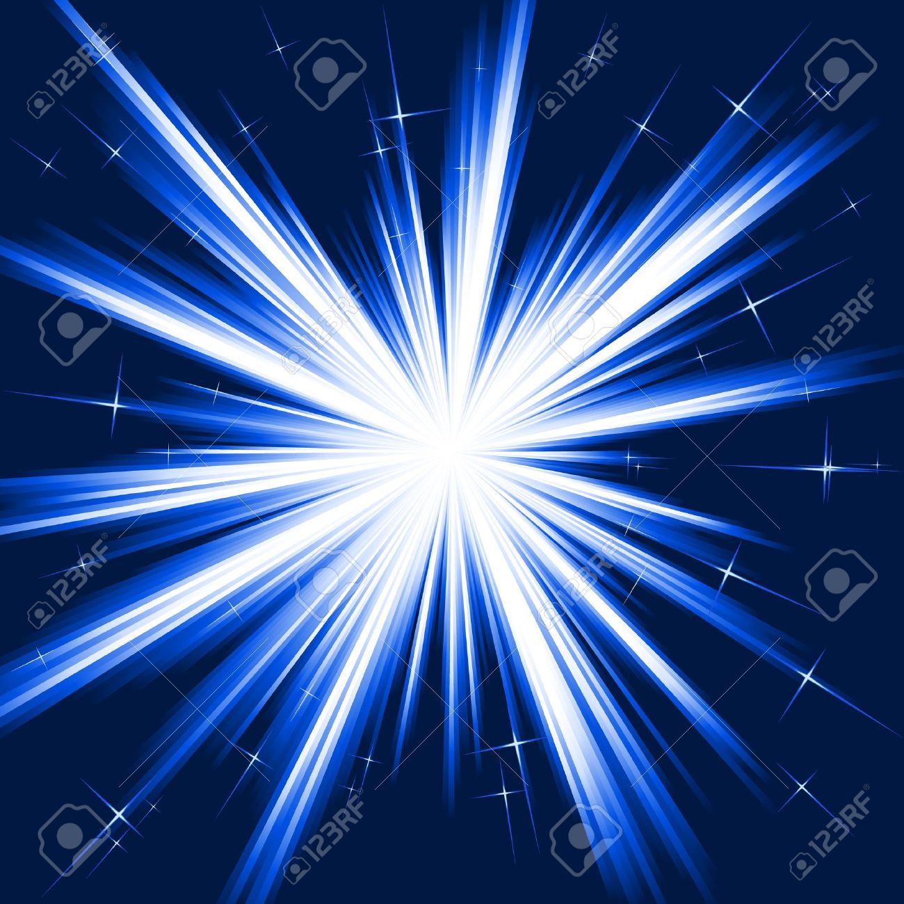 light star burst stylised fireworks from white to dark blue