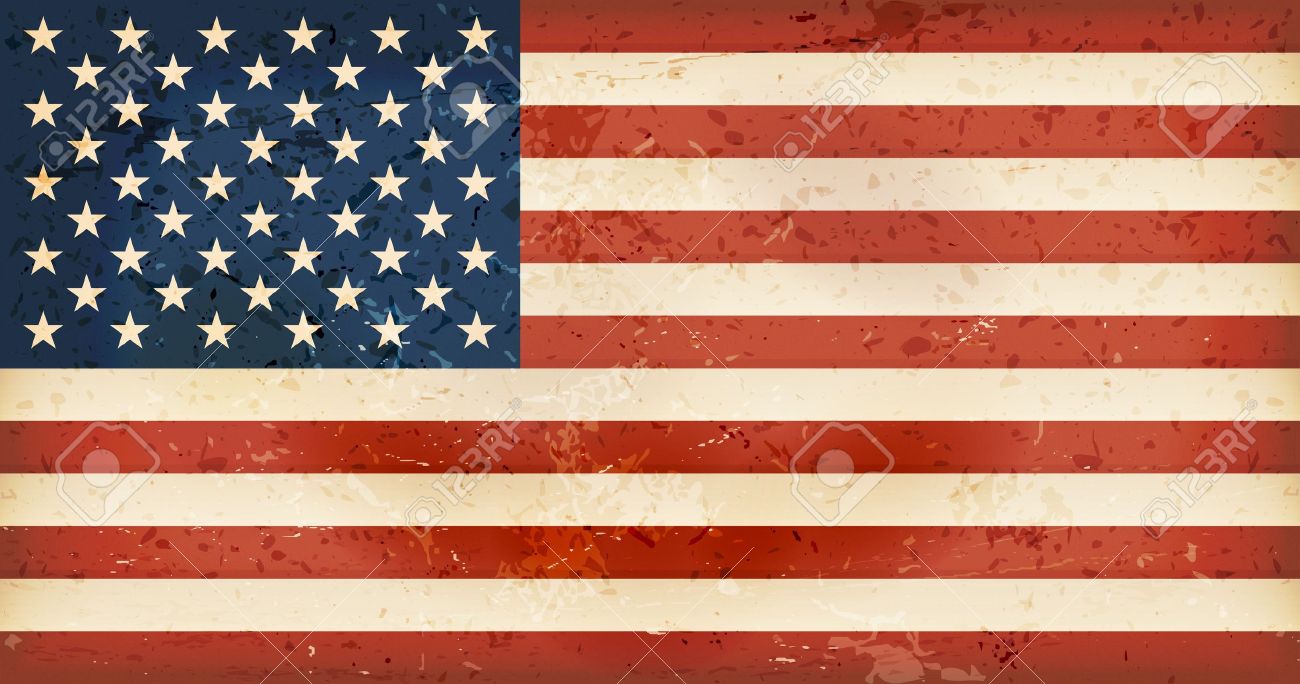 Vintage style flag of the United States of America. Grunge Elements give it an used and dirty feeling. Hoist (width) / Fly (length) of the flag = 1 to 1.9 - 19251149 Vintage style flag of the United States of America. Grunge Elements give it an used and dirty feeling. Hoist (width) / Fly (length) of the flag = 1 to 1.9 - 19251149