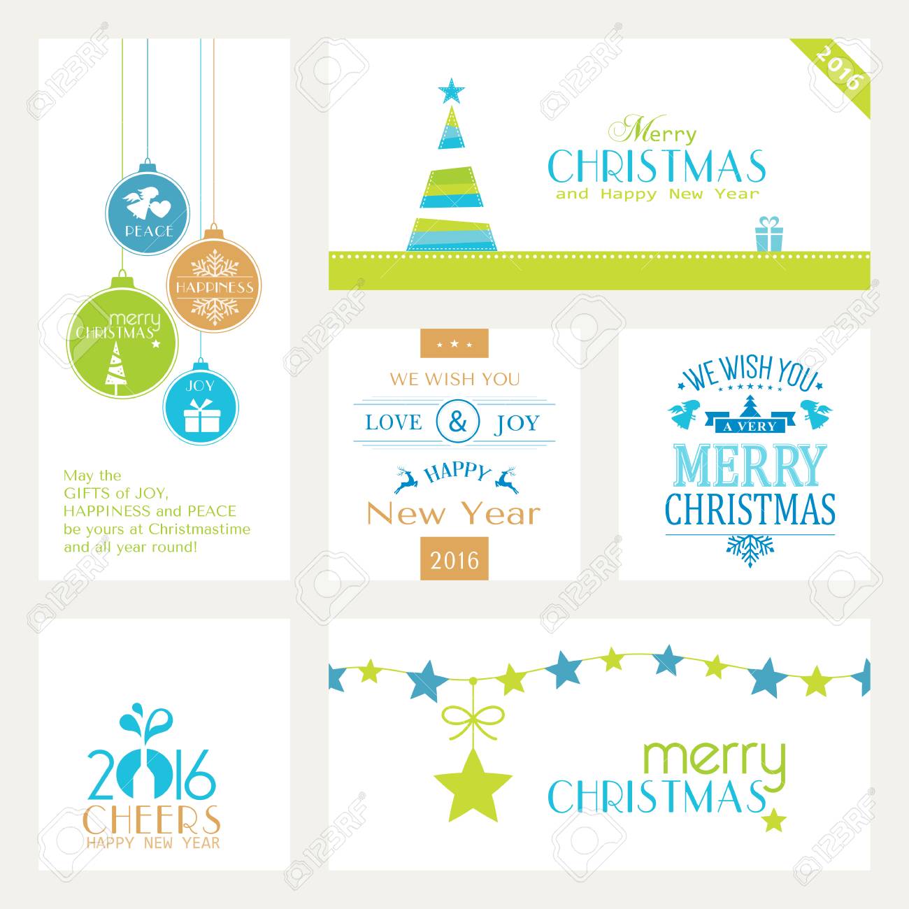 フラットでモダンなクリスマスと幸せな新年バナーつまらないもの クリスマス ツリーに来てクリスマス クリスマスと新しい年のための格言と白で隔離 のイラスト素材 ベクタ Image