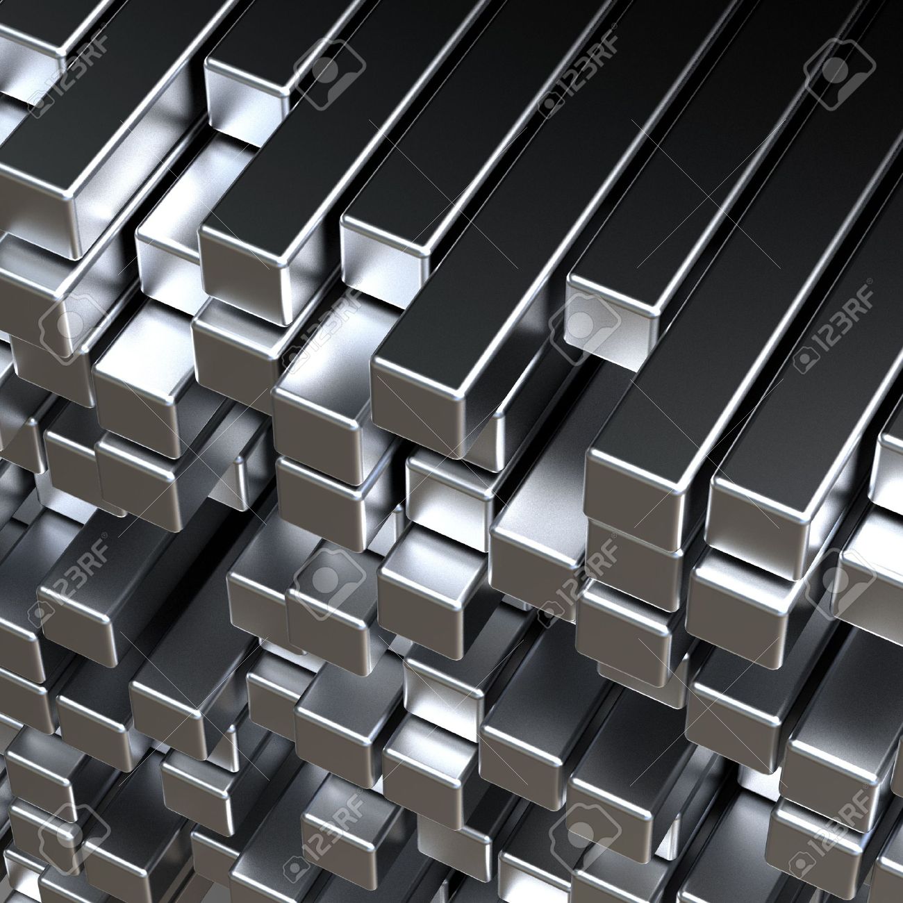 3d abstract silver metal