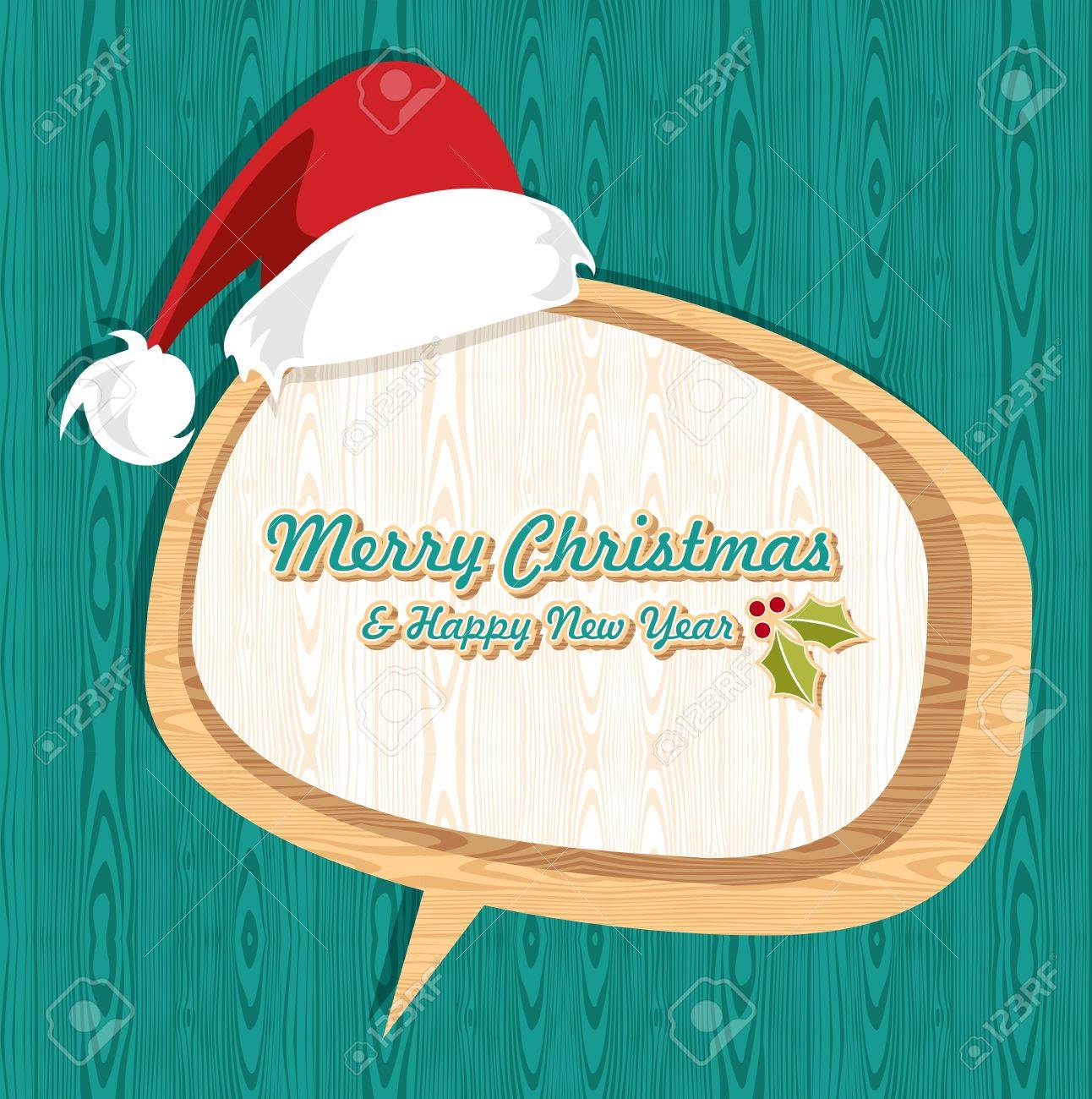 レトロなクリスマス セール サンタ帽子や簡単な操作とカスタム彩りに対する階層型社会音声バブル イラスト入りのイラスト素材 ベクタ Image