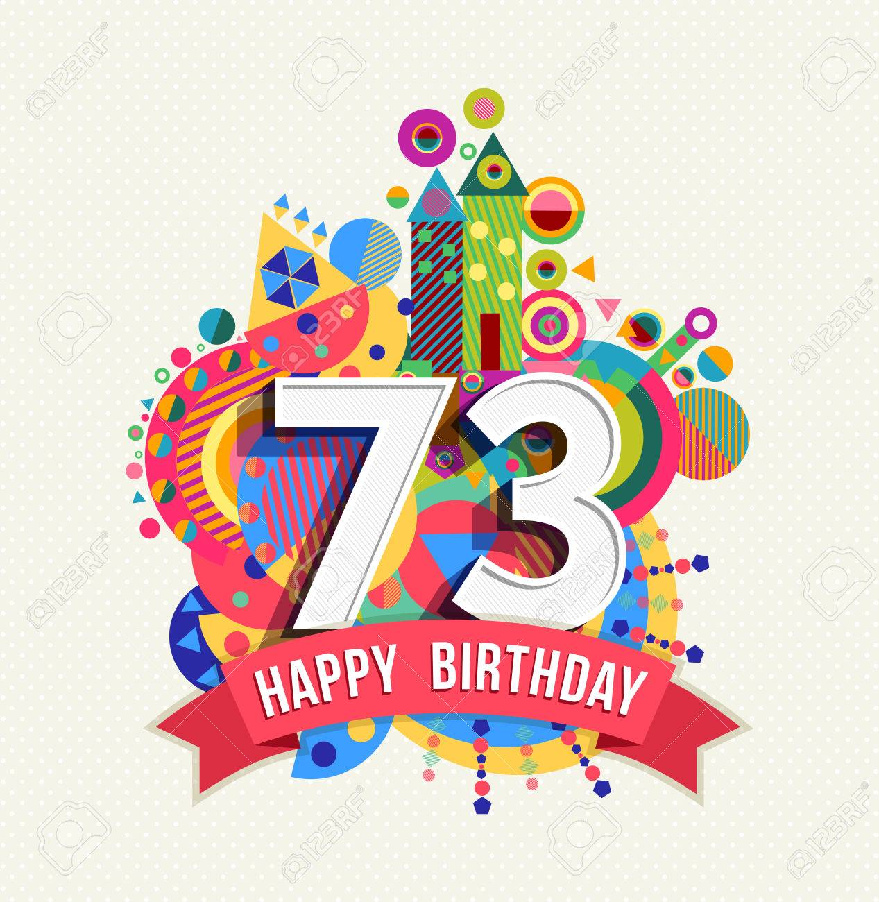 Happy Birthday seventy three 73 year Stock Vector - 52426068
