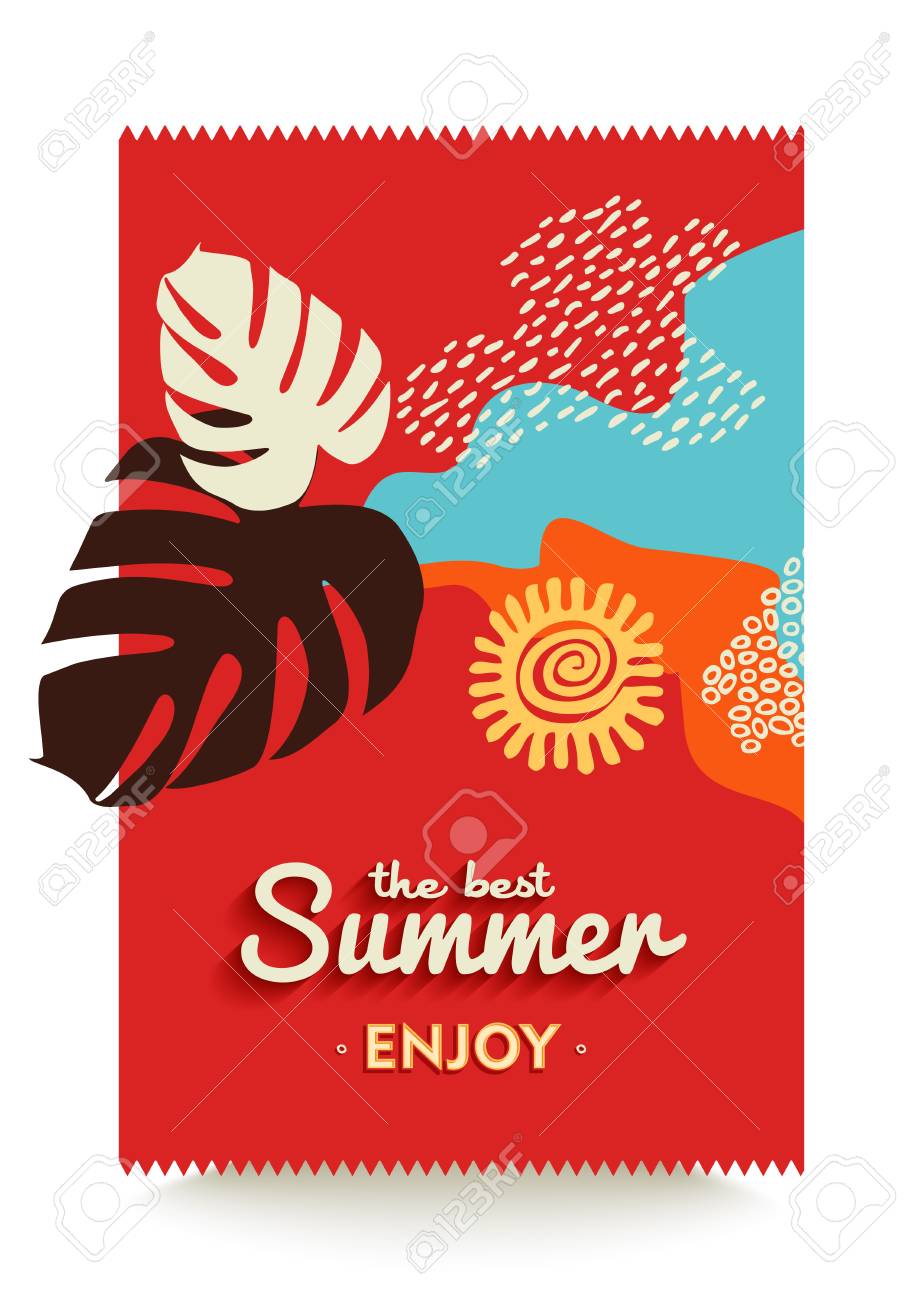 La Meilleure Conception De Citation D Ete Profitez De Vos Vacances D Ete Sur La Plage Avec Des Elements De La Nature Tropicale Abstraites Vecteur Eps10 Clip Art Libres De Droits Vecteurs Et