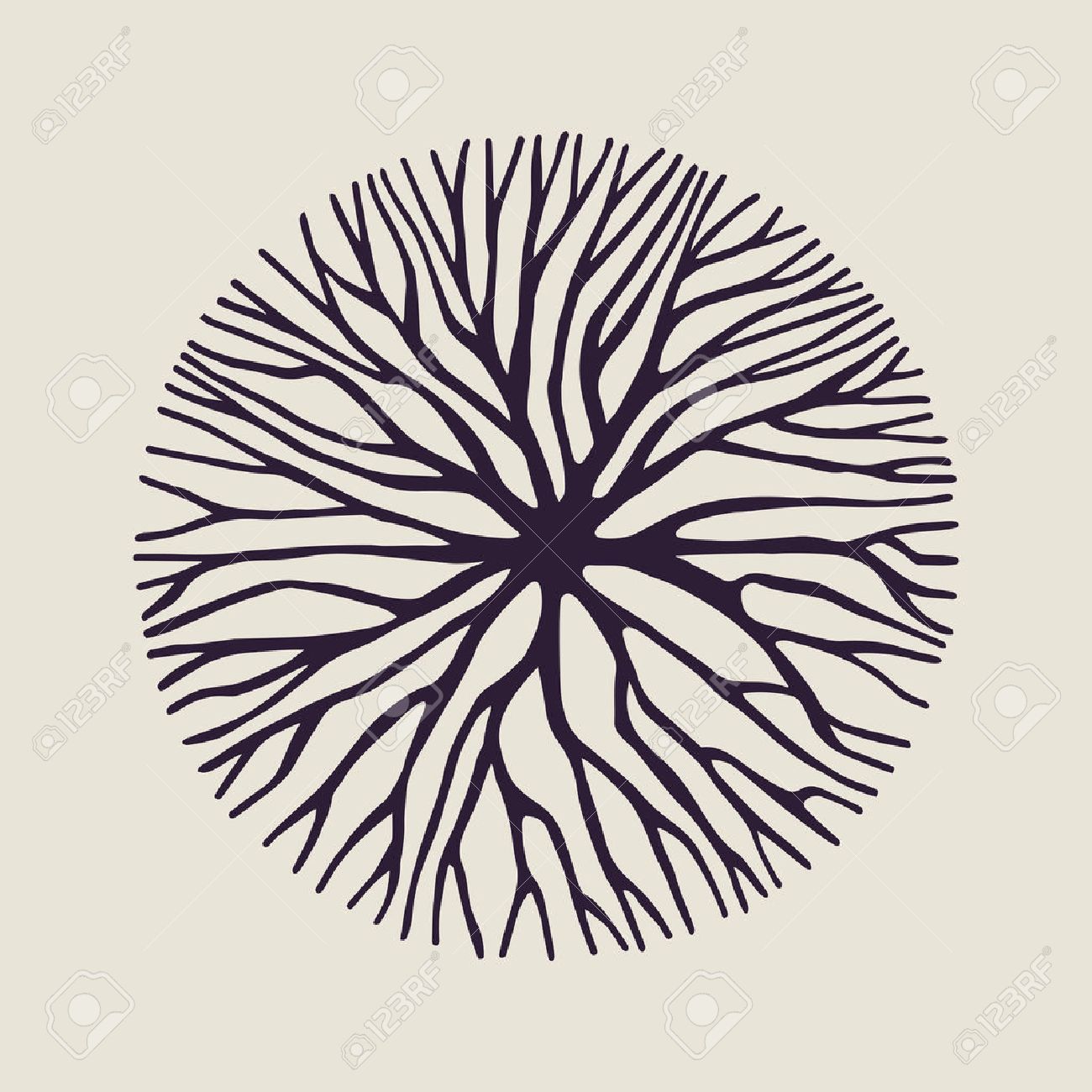 Abstract circle shape illustration of tree branches or roots for concept design, creative nature art. vector. - 64055910 Abstract circle shape illustration of tree branches or roots for concept design, creative nature art. vector. - 64055910